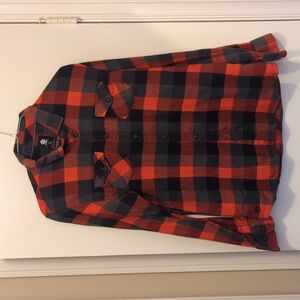 Element men's red checked flannel shirt. Size L.